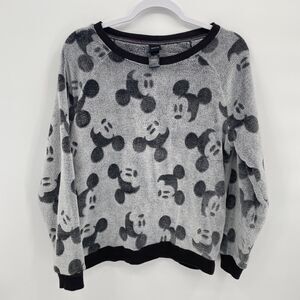 Disney Women's Soft Cozy Micky Mouse Velour Sweatshirt Long Sleeve Size M Brand